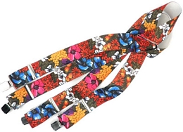 Multicolour floral unisex suspenders