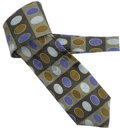 Oval prints silk Italian tie