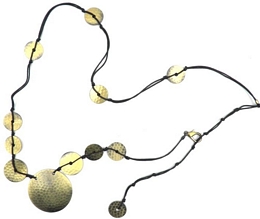 Antique gold belt-necklace with hammered plates