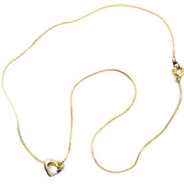 Golden hanging heart chain necklace