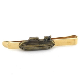 Submarine antique gold clip tie