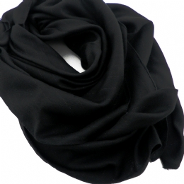 Black Italian square scarf with lurex stripes