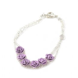 Double chain bracelet with roses