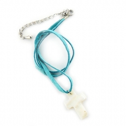 Classic shell cross with leather strap