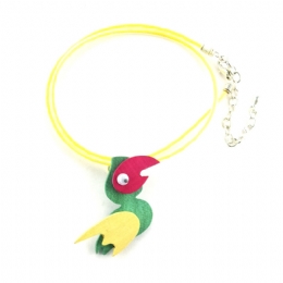 Wooden parrot silicon necklace