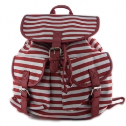 Striped canvas backpack