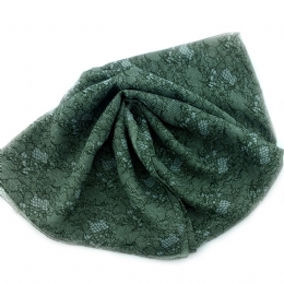 Green and white lace print Italian scarf