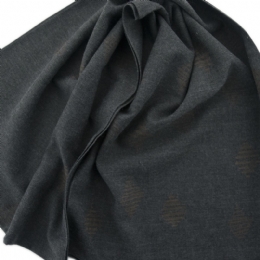 Anthracite soft Italian scarf with velvet rhombus