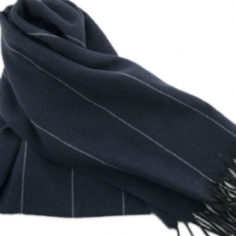 Men Italian acrylic scarf with white lines