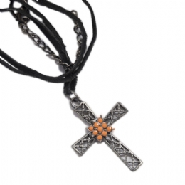 Retro curved cross with beads