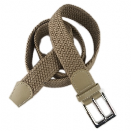 Beige plain colour elastic knitted men belt