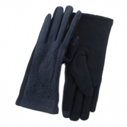 Elastic cotton gloves with strass