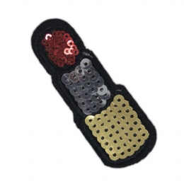Lipstick brooch with sequins
