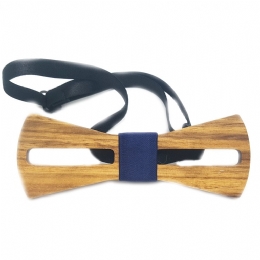 Men wooden bow tie with perforated design