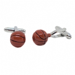 Basketballs cufflinks with enamel