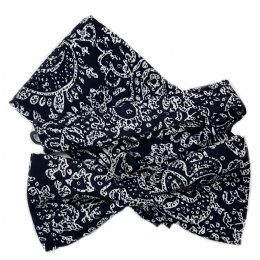 Black and white bow tie with Paisley prints