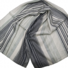 Soft Italian scarf with wide and narrow stripes