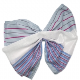 Chiffon Italian scarf with wide and narrow stripes
