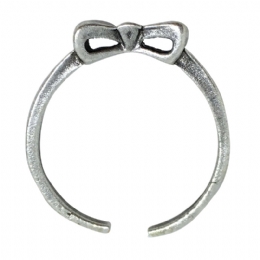 Bow shaped retro silver ring