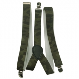 Military print kid suspenders