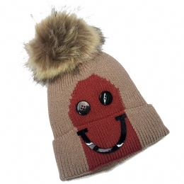 Happy face kids knitted beanie 