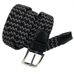 Grey and black knitted men elastic belt