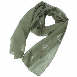 Chiffon plain colour Italian scarf with decorative threads