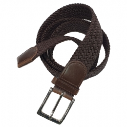 Plain colour brown knitted men elastic belt