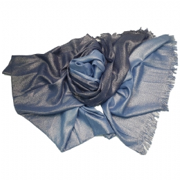 Ombre wide stole with silver lurex