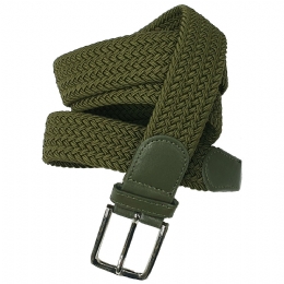 Plain colour olive knitted men elastic belt