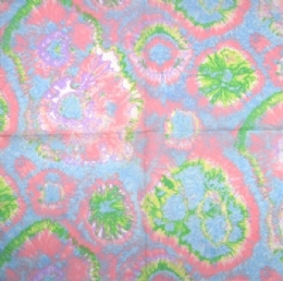 Cotton pink, light blue and lime bandana Illusion