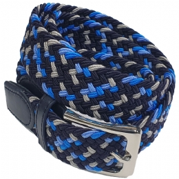 Dark blue, light blue, grey and royal blue knitted men elastic belt