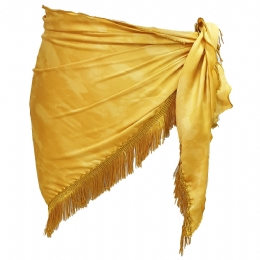 Honey gold triangle Italian skirt pareo with fringes