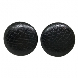 Black croco clip earrings