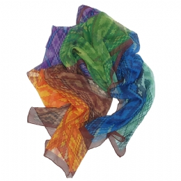Italian colourful wide scarf Aztek Design 