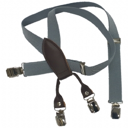 Plain colour kid suspenders with brown synthetic leather