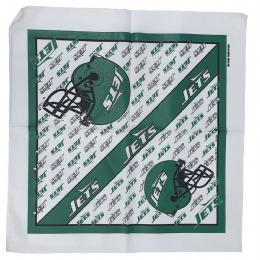 Green and white American cotton bandana Jets