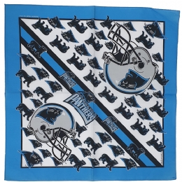 Light blue and black American cotton bandana Carolina Panthers