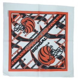 Orange, black and white American cotton bandana Bengals