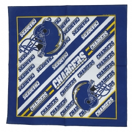 Blue, white and yellow American cotton bandana Chargers