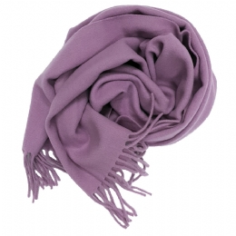 Fine quality Italian wool plain colour lilac unisex scarf