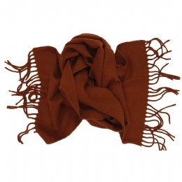 Fine quality Italian wool plain colour rust unisex scarf