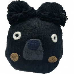 Black kids knitted beanie Teddy bear