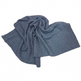 Unisex Italian plain colour light blue wide knitted scarf with cashmere