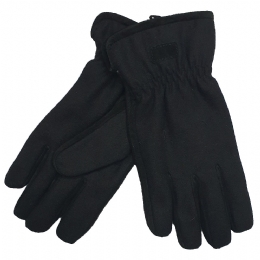 Black men gloves with wool and suede