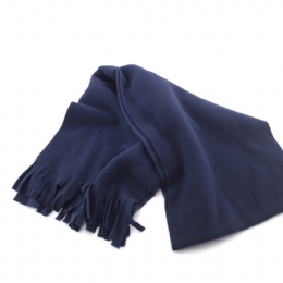 Unisex plain colour blue fleece scarf