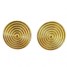 Golden metallic clip earrings Circles