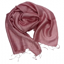 Wide raw silk plain colour baby pink scarf - stole 