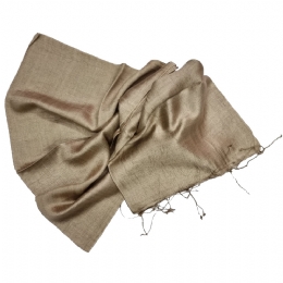 Wide raw silk plain colour sand scarf - stole 