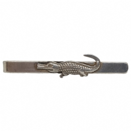 Antique silver Crocodile tie clip
